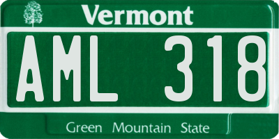 VT license plate AML318
