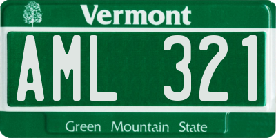 VT license plate AML321