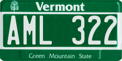 VT license plate AML322