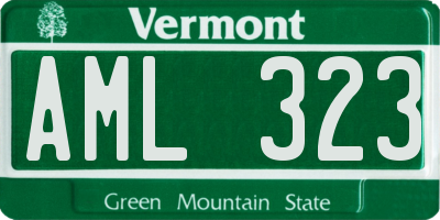 VT license plate AML323