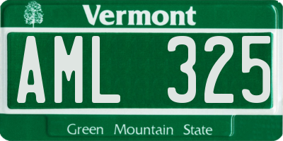 VT license plate AML325