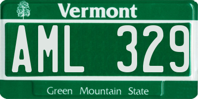 VT license plate AML329