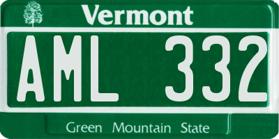 VT license plate AML332