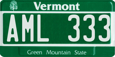 VT license plate AML333