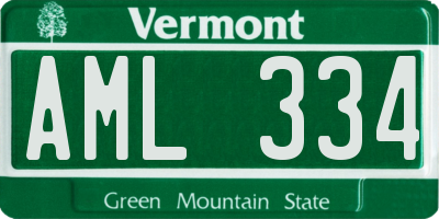 VT license plate AML334