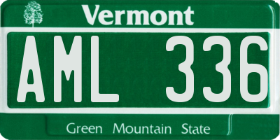 VT license plate AML336