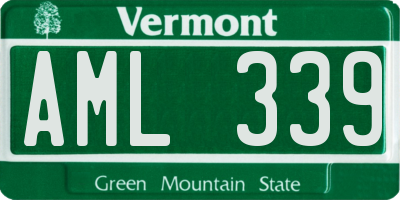 VT license plate AML339