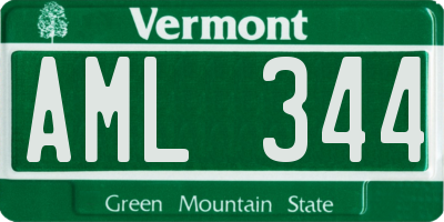 VT license plate AML344