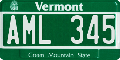 VT license plate AML345