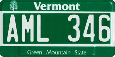 VT license plate AML346