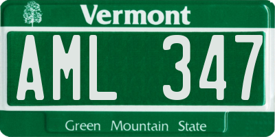 VT license plate AML347