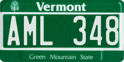 VT license plate AML348