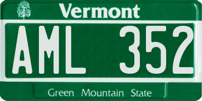 VT license plate AML352