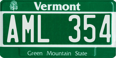 VT license plate AML354