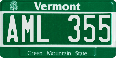 VT license plate AML355