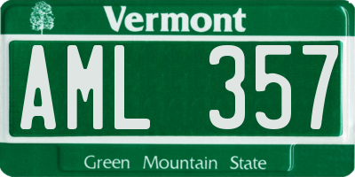 VT license plate AML357