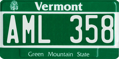 VT license plate AML358