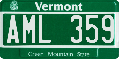 VT license plate AML359