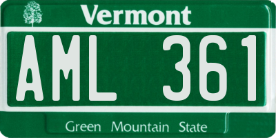 VT license plate AML361