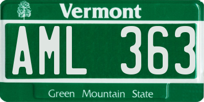 VT license plate AML363