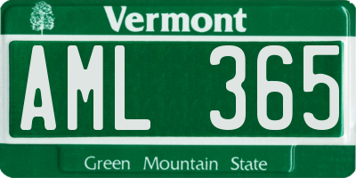 VT license plate AML365