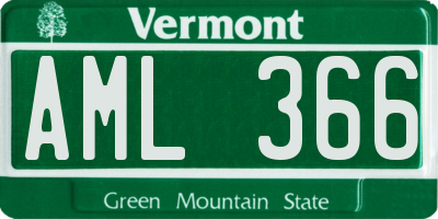 VT license plate AML366