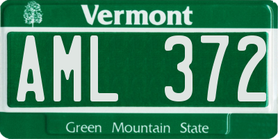 VT license plate AML372