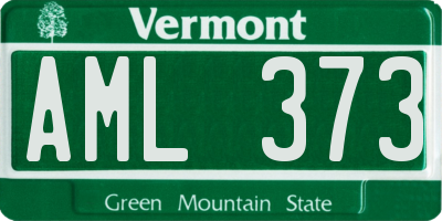 VT license plate AML373