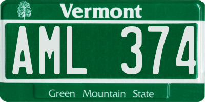 VT license plate AML374