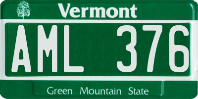 VT license plate AML376
