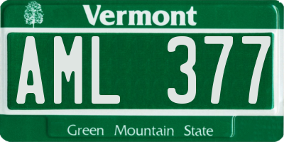 VT license plate AML377