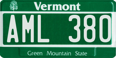 VT license plate AML380