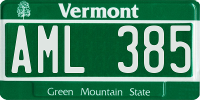 VT license plate AML385