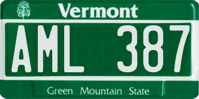 VT license plate AML387