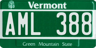 VT license plate AML388