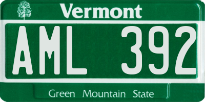 VT license plate AML392