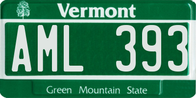 VT license plate AML393