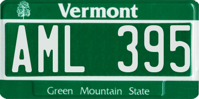 VT license plate AML395
