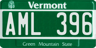 VT license plate AML396