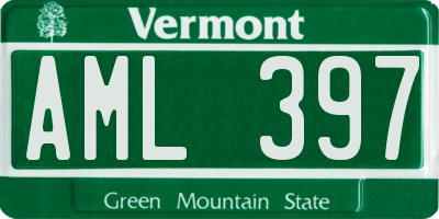 VT license plate AML397