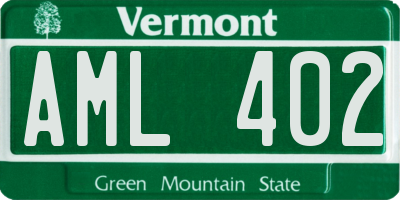 VT license plate AML402