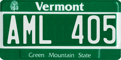 VT license plate AML405