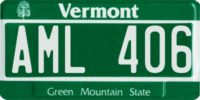 VT license plate AML406