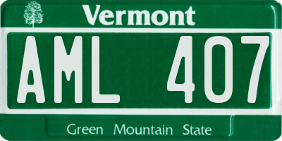 VT license plate AML407