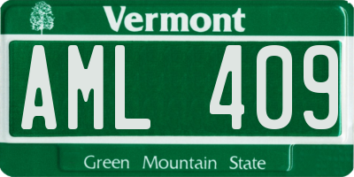 VT license plate AML409