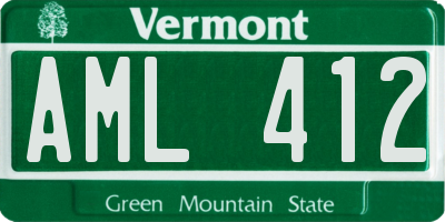 VT license plate AML412