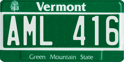 VT license plate AML416