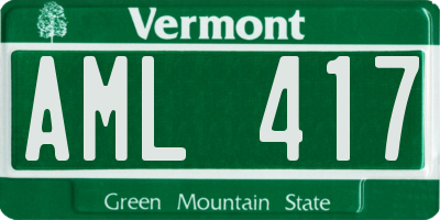 VT license plate AML417