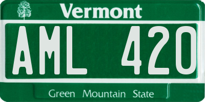 VT license plate AML420
