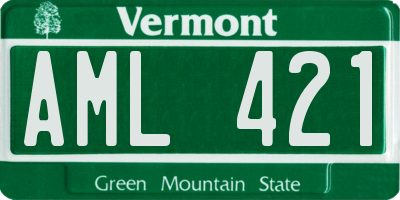 VT license plate AML421